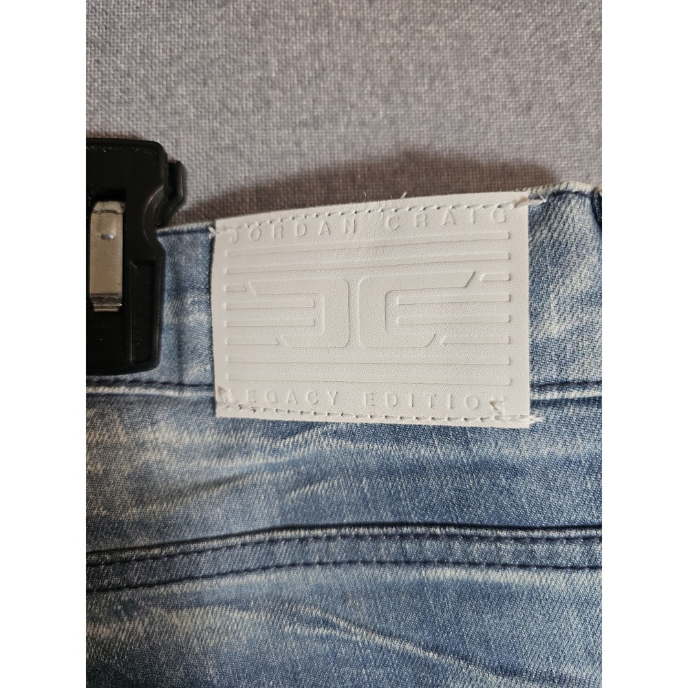 Jordan Craig Jeans Men 38/32 Blue Wash Legacy Slim Distressed Hiphop - Picture 3 of 4
